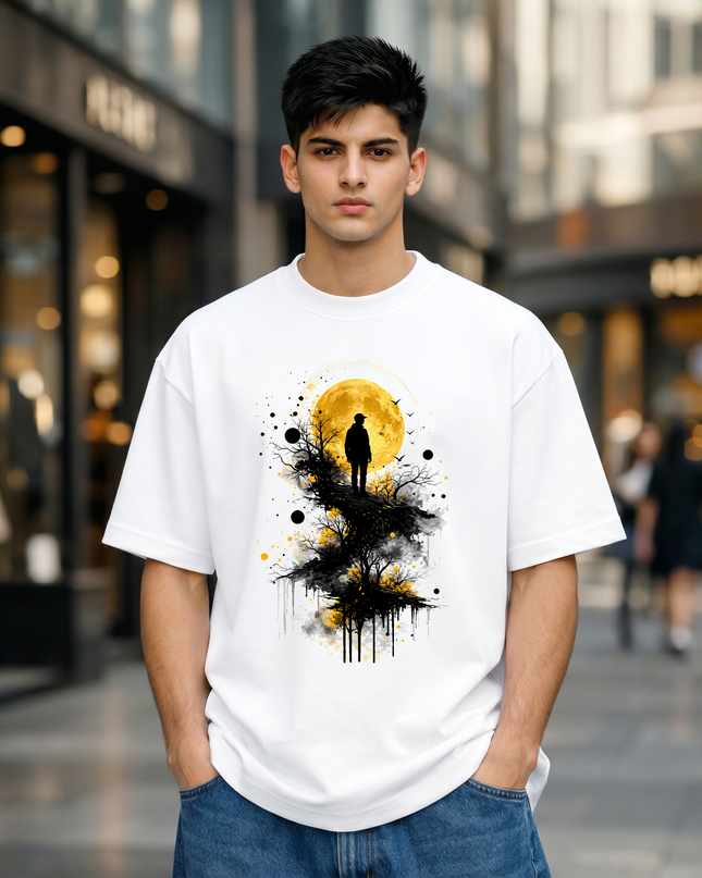 Silhouette Moon Graphic Unisex Oversized Classic T-Shirt
