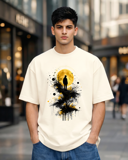 Silhouette Moon Graphic Unisex Oversized Classic T-Shirt