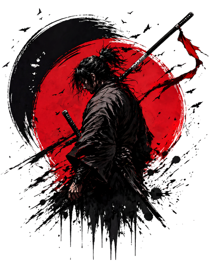 Samurai Shadow Graphic Unisex Oversized Classic T-Shirt