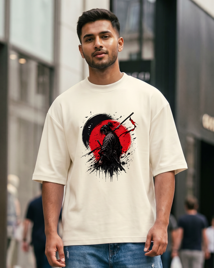 Samurai Shadow Graphic Unisex Oversized Classic T-Shirt