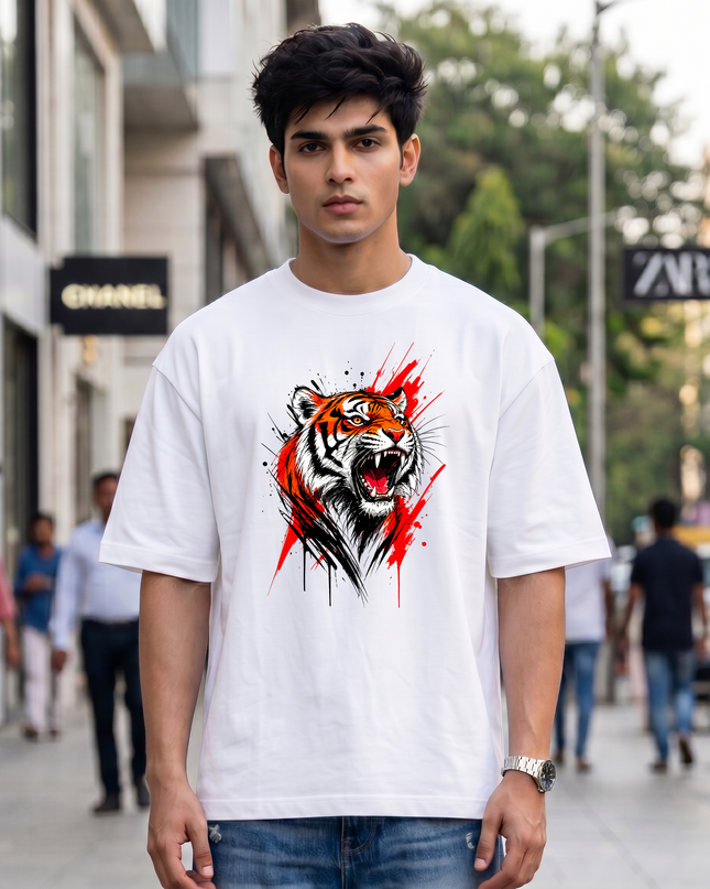 Roaring Tiger Unisex Oversized Classic T-Shirt