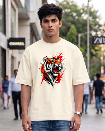 Roaring Tiger Unisex Oversized Classic T-Shirt