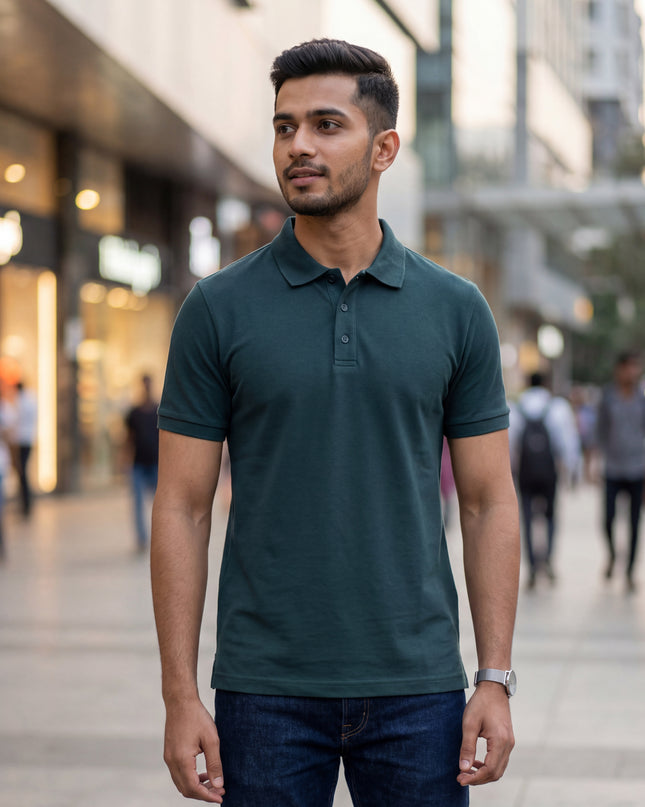 Classic Petrol Blue Men's Polo T-Shirt