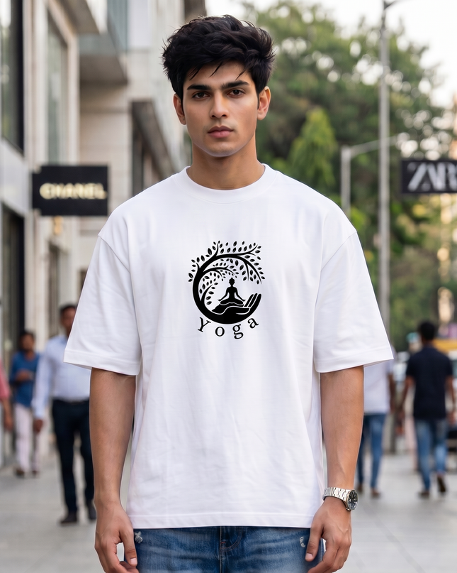 Yoga Tree Graphic Oversized Classic T-Shirt