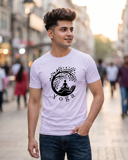 Yoga Tree of Serenity Graphic Classic Crew T-Shirt