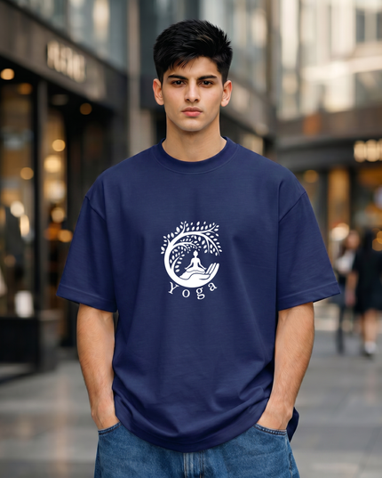 Yoga Tree Print Oversized Classic T-Shirt