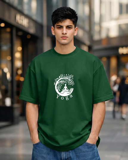 Yoga Tree Print Oversized Classic T-Shirt