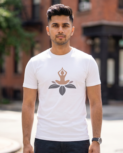Lotus Pose Yoga Graphic Classic Crew T-Shirt