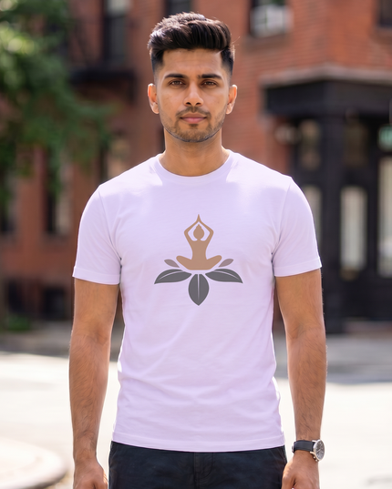 Lotus Pose Yoga Graphic Classic Crew T-Shirt