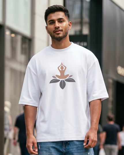 Lotus Pose Graphic Oversized Classic T-Shirt