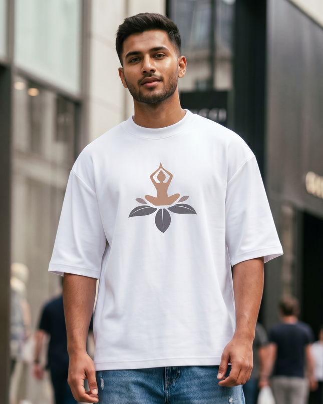 Lotus Pose Graphic Oversized Classic T-Shirt