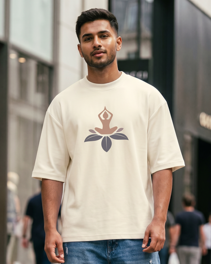 Lotus Pose Graphic Oversized Classic T-Shirt