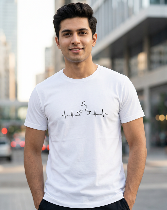Yoga Heartbeat Graphic Classic Crew T-Shirt
