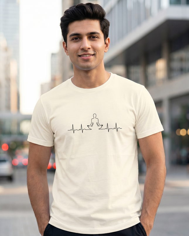 Yoga Heartbeat Graphic Classic Crew T-Shirt