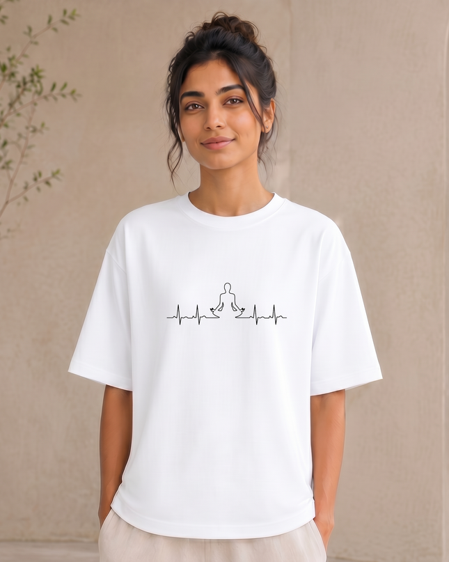 Meditation Heartbeat Pulse Oversized Classic T-Shirt