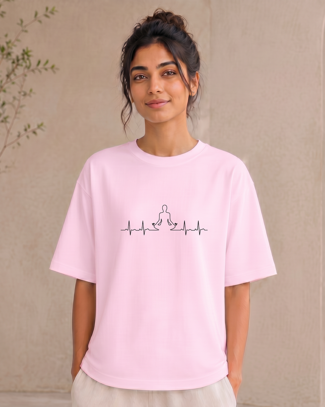 Meditation Heartbeat Pulse Oversized Classic T-Shirt