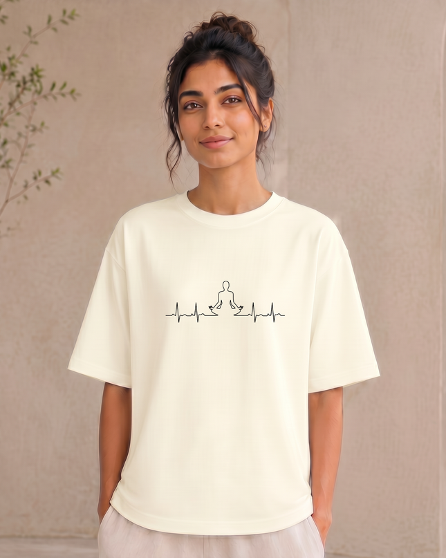 Meditation Heartbeat Pulse Oversized Classic T-Shirt