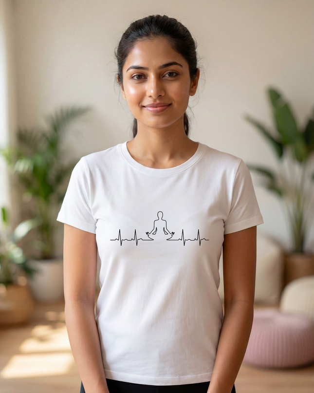 Meditation Heartbeat Pulse Stylish Unisex Classic Crew T-Shirt