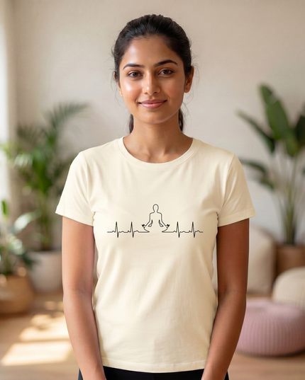 Meditation Heartbeat Pulse Stylish Unisex Classic Crew T-Shirt