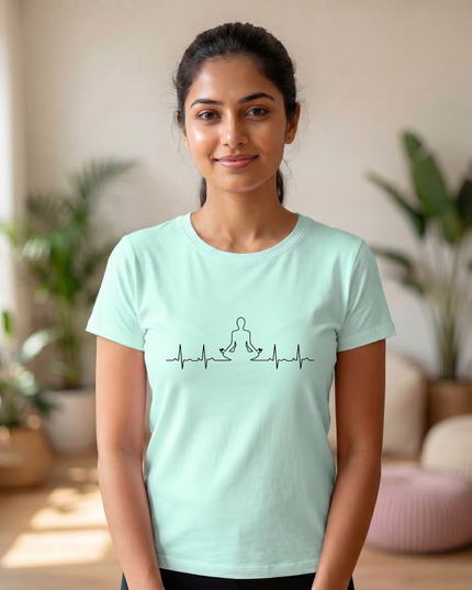 Meditation Heartbeat Pulse Stylish Unisex Classic Crew T-Shirt