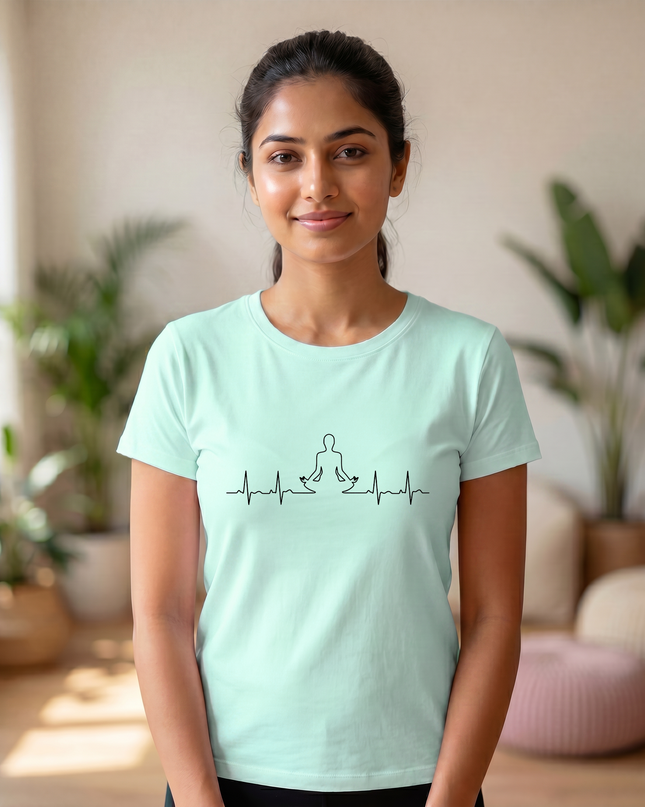 Meditation Heartbeat Pulse Stylish Unisex Classic Crew T-Shirt