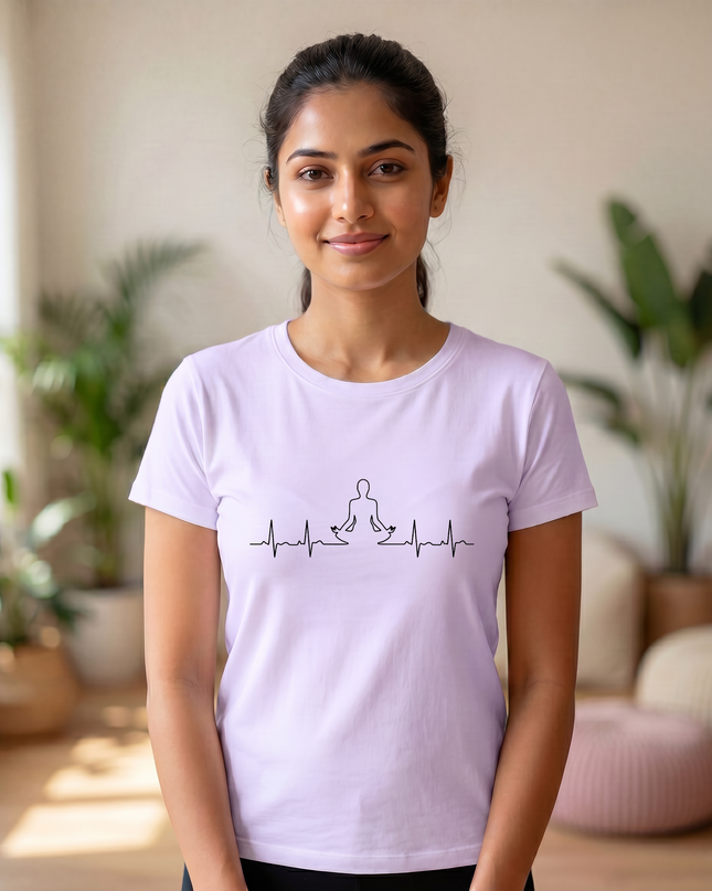 Meditation Heartbeat Pulse Stylish Unisex Classic Crew T-Shirt