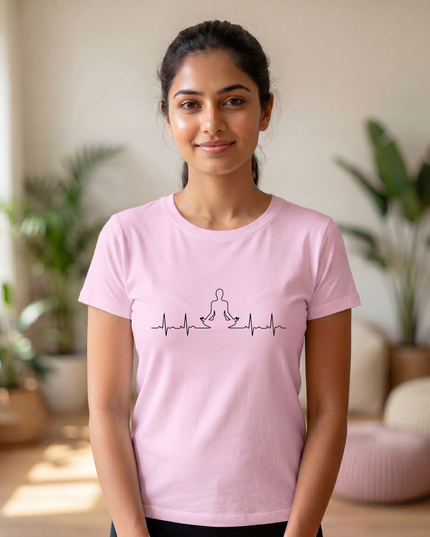 Meditation Heartbeat Pulse Stylish Unisex Classic Crew T-Shirt