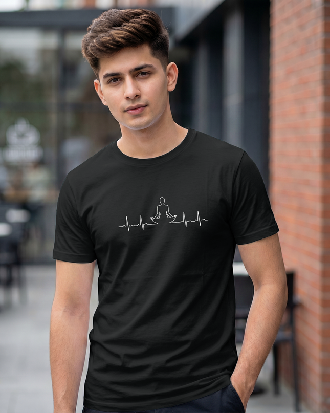 Meditation Heartbeat Graphic Classic Crew T-Shirt