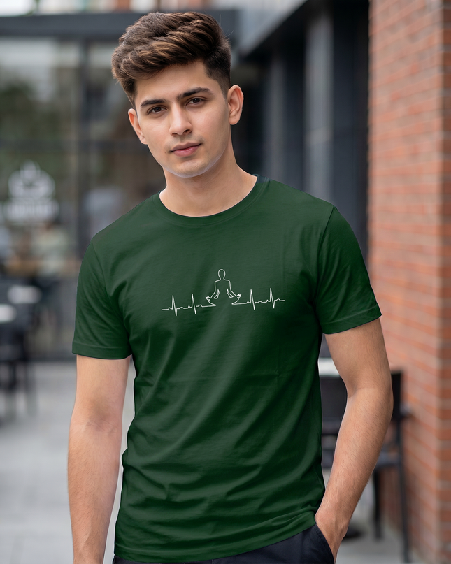 Meditation Heartbeat Graphic Classic Crew T-Shirt