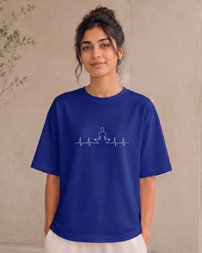 Meditation Heartbeat Pulse Stylish Oversized Classic T-Shirt