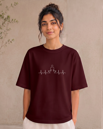 Meditation Heartbeat Pulse Stylish Oversized Classic T-Shirt