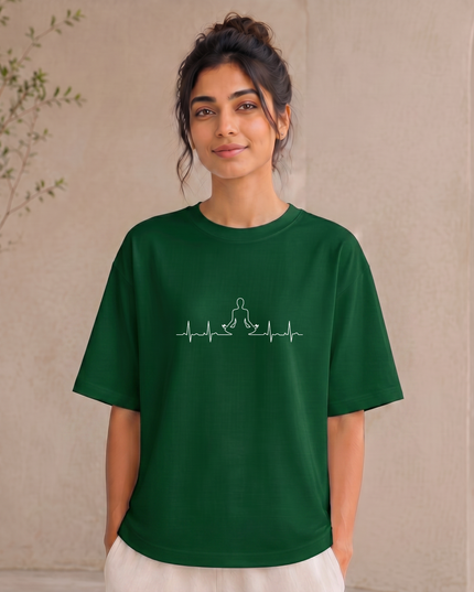 Meditation Heartbeat Pulse Stylish Oversized Classic T-Shirt