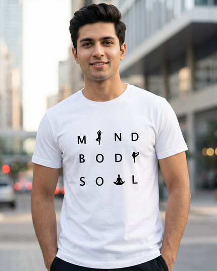 Mind Body Soul Yoga Graphic Classic Crew T-Shirt