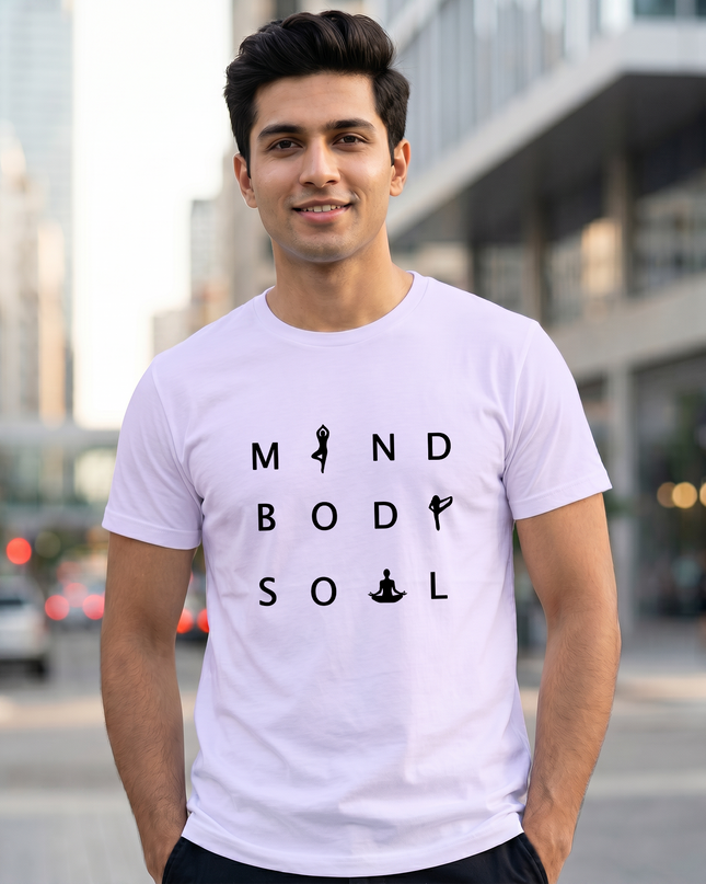 Mind Body Soul Yoga Graphic Classic Crew T-Shirt