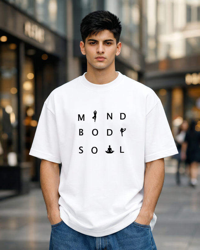 Mind Body Soul Graphic Oversized Classic T-Shirt