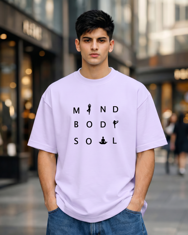 Mind Body Soul Graphic Oversized Classic T-Shirt