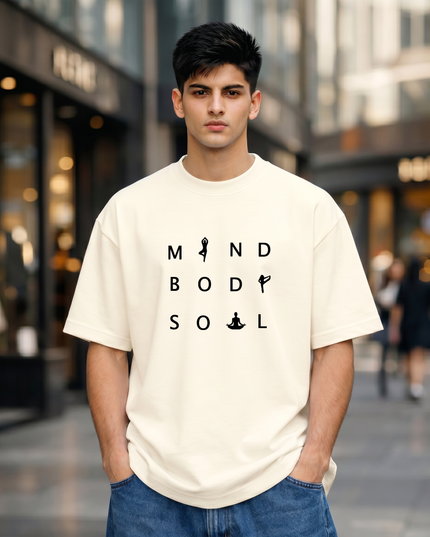 Mind Body Soul Graphic Oversized Classic T-Shirt