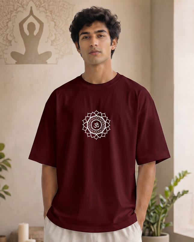 Om Mandala Graphic Oversized Classic T-Shirt