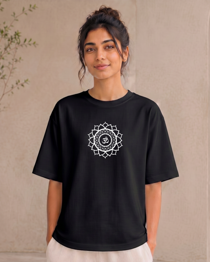 Sacred Om Mandala Stylish Oversized Classic T-Shirt