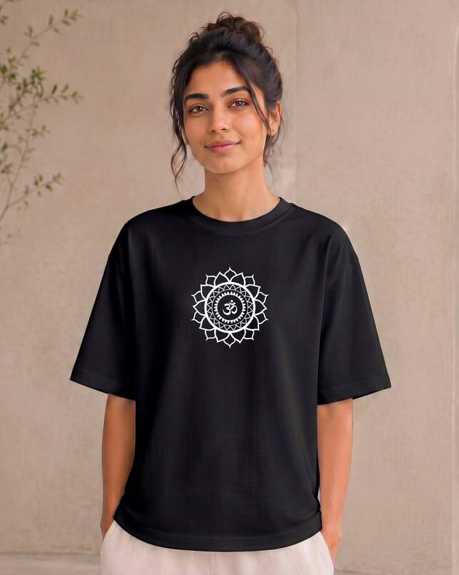 Sacred Om Mandala Stylish Oversized Classic T-Shirt