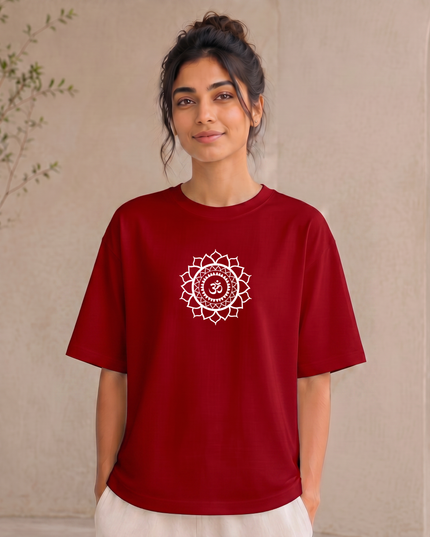 Sacred Om Mandala Stylish Oversized Classic T-Shirt