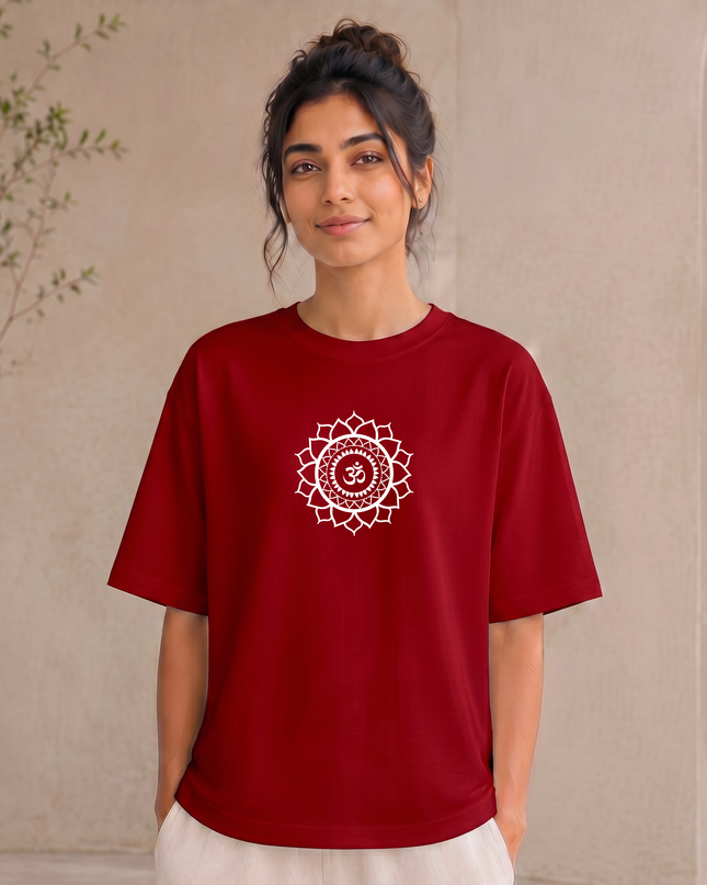 Sacred Om Mandala Stylish Oversized Classic T-Shirt