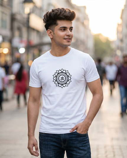 Om Mandala Spiritual Graphic Classic Crew T-Shirt