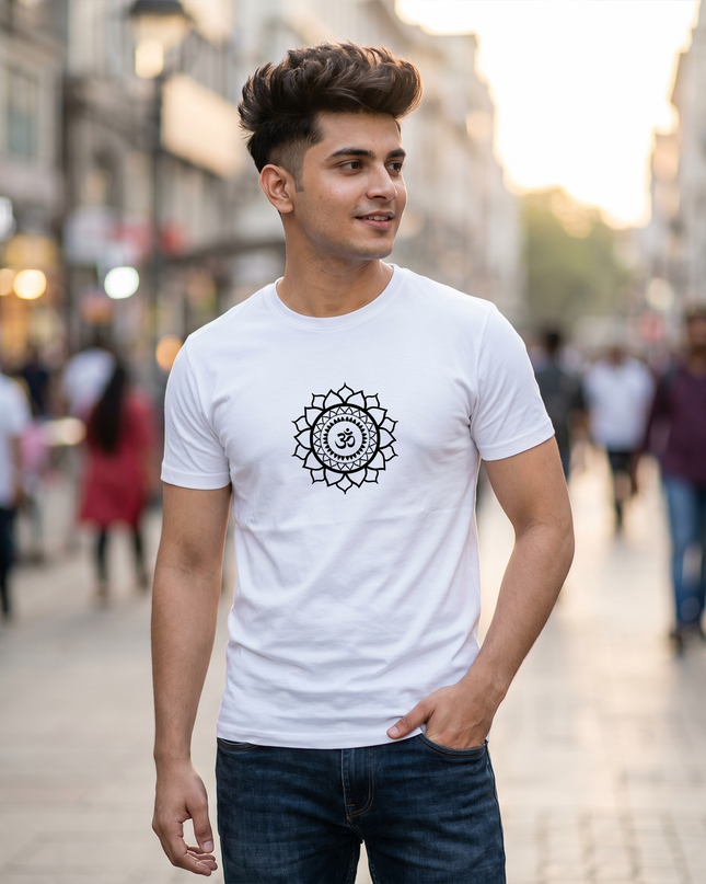 Om Mandala Spiritual Graphic Classic Crew T-Shirt