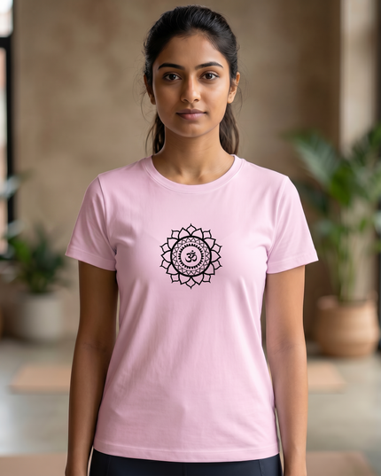 Sacred Om Mandala Stylish Classic Crew T-Shirt