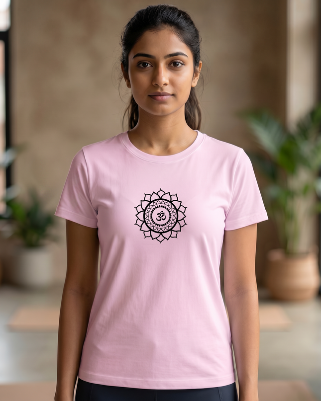 Sacred Om Mandala Stylish Classic Crew T-Shirt