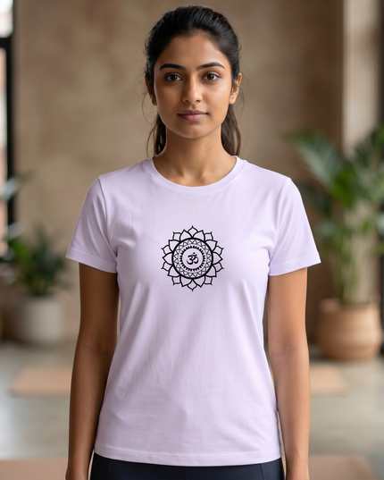 Sacred Om Mandala Stylish Classic Crew T-Shirt