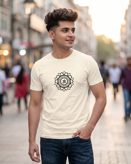 Om Mandala Spiritual Graphic Classic Crew T-Shirt