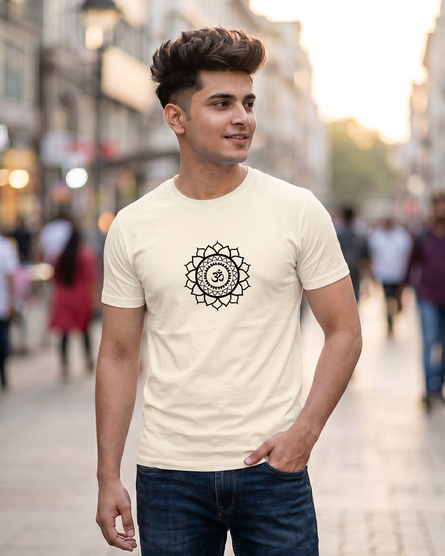 Om Mandala Spiritual Graphic Classic Crew T-Shirt