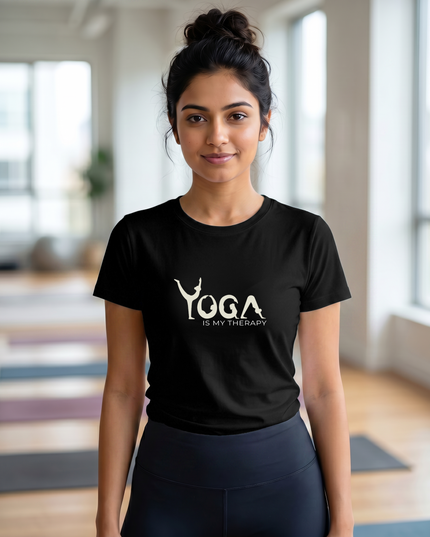 Yoga Is My Therapy Stylish Classic Crew T-Shirt